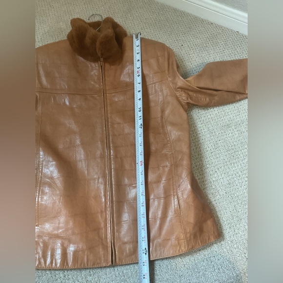 Lowenthal Vintage Leather Jacket with Faux Fur Size Medium Brown - Picture 10 of 10